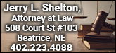 Jerry L. Shelton, Attorney at Law Sponsorship Banner